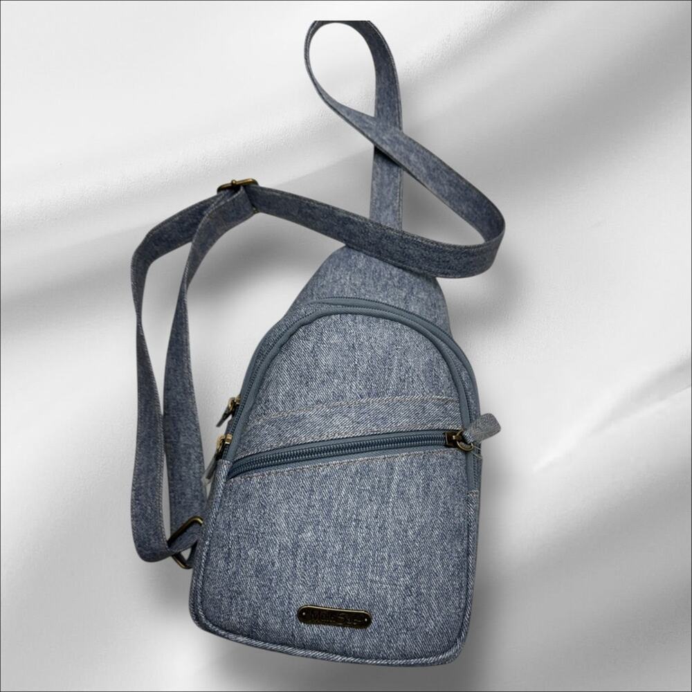 MULTISAC Blue Jean Denim CASPER SLING Bag - Picture 3 of 5